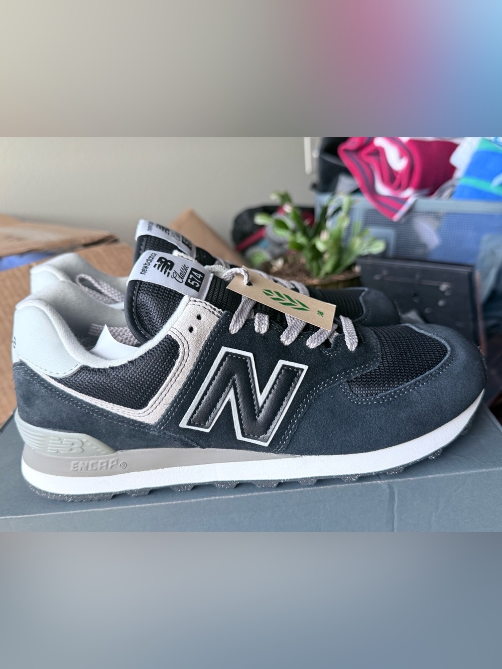 New Balance Black and Gray 574 Retro Runner